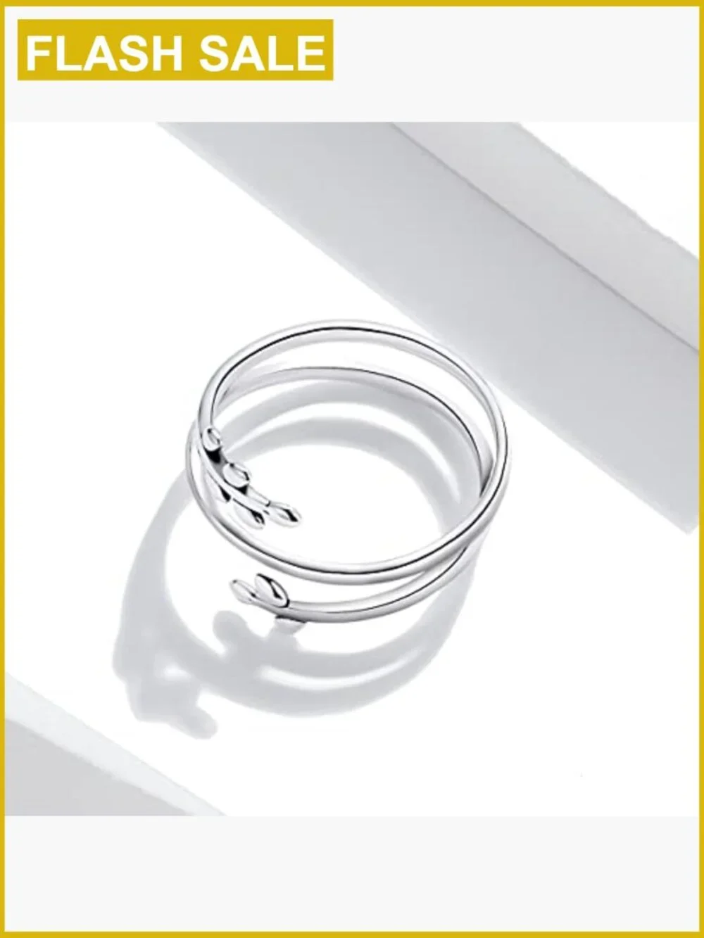 Adjustable Multi-layer Leaf Statement Ring Silver Fine Jewelry